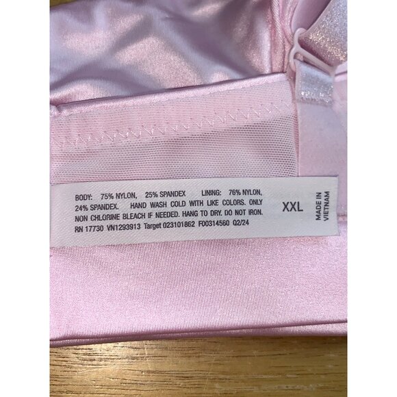 Auden Satin Unlined Wirefree Triangle Bralette Pink Adjustable Straps Size XXL - Picture 8 of 9